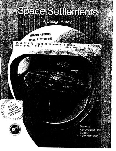 Cover of Space Settlements: A Design Study (NASA SP-413)