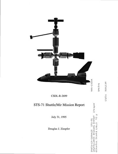 Cover of STS-71 Shuttle/Mir Mission Report