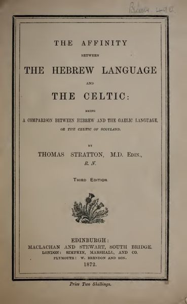 Cover of The Affinity Between the Hebrew Language and the Celtic