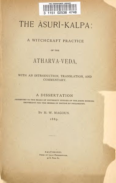 Cover of The Asuri-Kalpa: A Witchcraft Practice of the Atharva-Veda