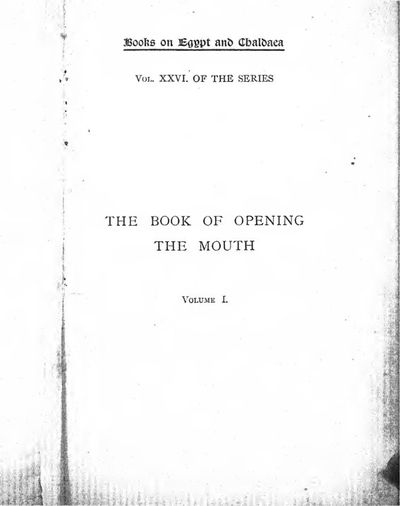 Cover of The Book of Opening the Mouth, Vol. 1