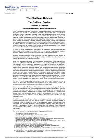 Cover of The Chaldaean Oracles of Zoroaster