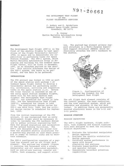 Cover of The Development Test Flight of the Flight Telerobotic Servicer