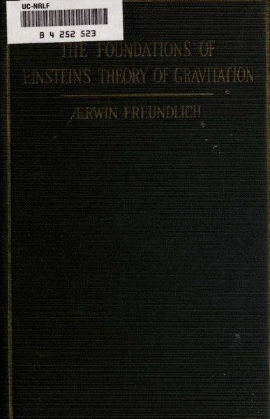 Cover of The Foundations of Einstein's Theory of Gravitation