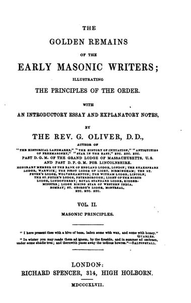 Cover of The Golden Remains of the Early Masonic Writers