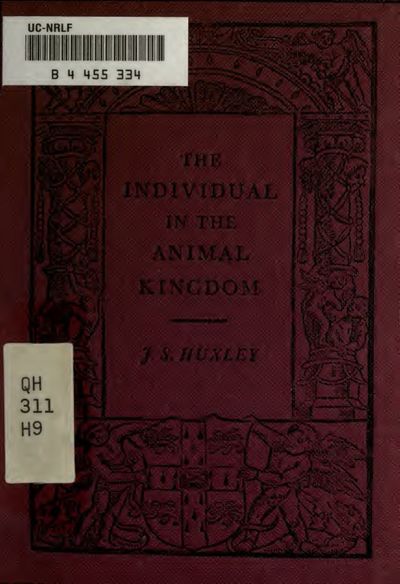 Cover of The Individual in the Animal Kingdom
