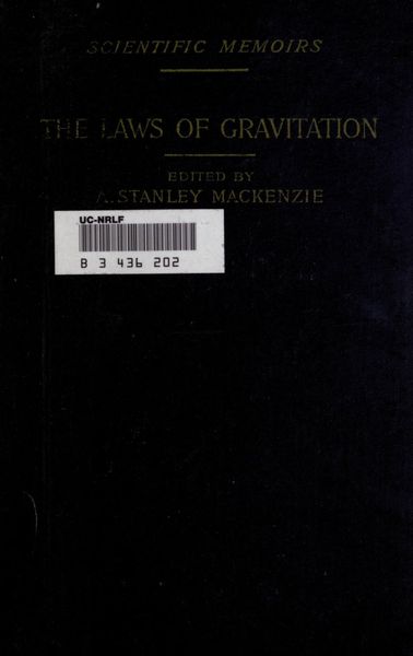 Cover of The Laws of Gravitation: Memoirs by Newton, Bouguer and Cavendish