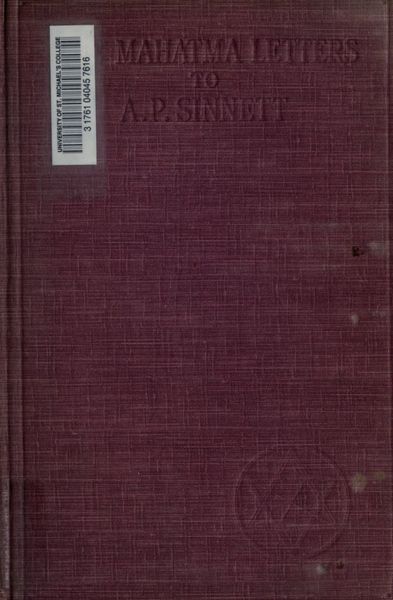 Cover of The Mahatma Letters to A. P. Sinnett