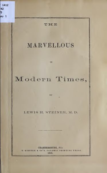 Cover of The Marvellous in Modern Times (Demonomania and Ecstasy)