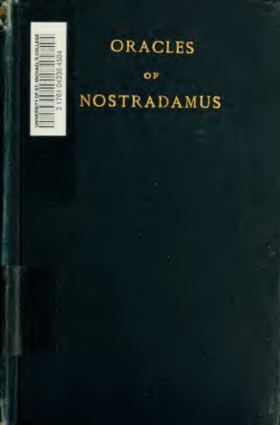 Cover of The Oracles of Nostradamus