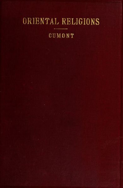 Cover of The Oriental Religions in Roman Paganism