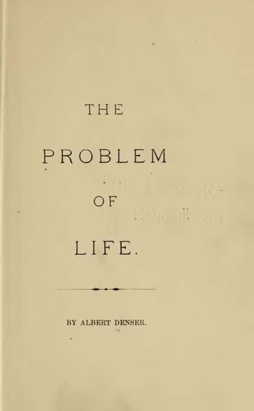 Cover of The Problem of Life