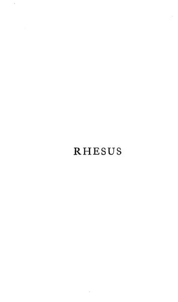 Cover of The Rhesus of Euripides