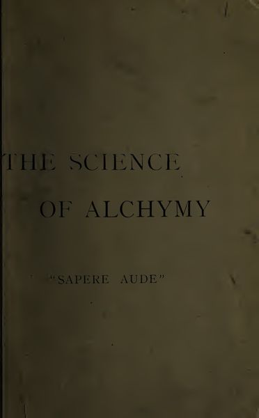 Cover of The Science of Alchymy