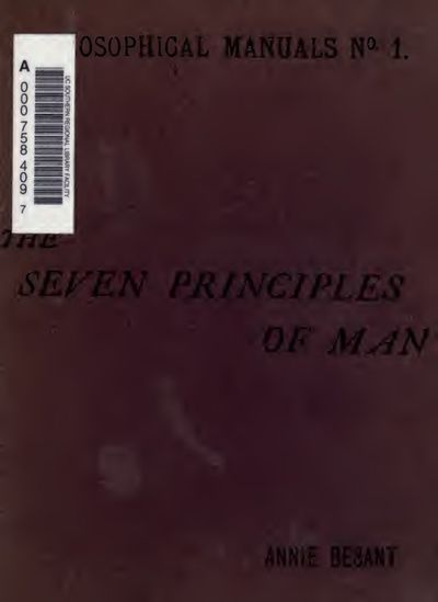 Cover of The Seven Principles of Man