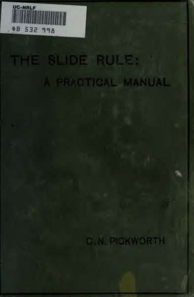 Cover of The Slide Rule: A Practical Manual