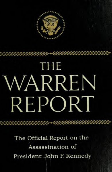 Cover of The Warren Report: Report of the President's Commission on the Assassination of President John F. Kennedy