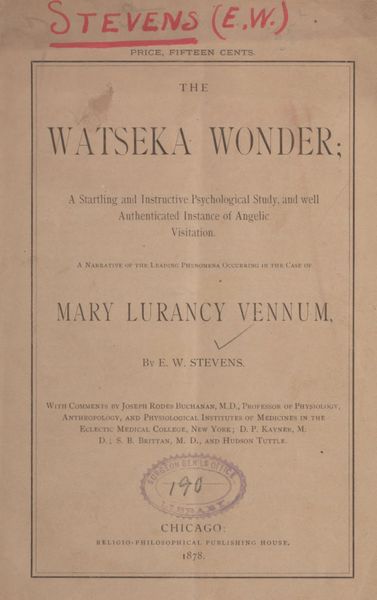 Cover of The Watseka Wonder: A Narrative of Mary Lurancy Vennum