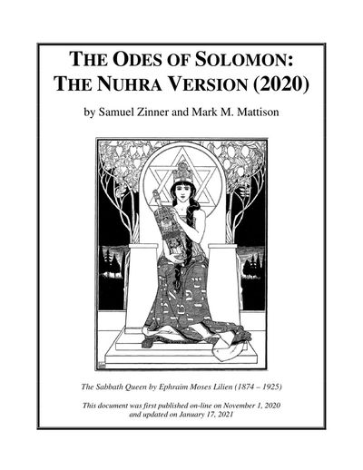 Cover of The Odes of Solomon The Nuhra Version 20