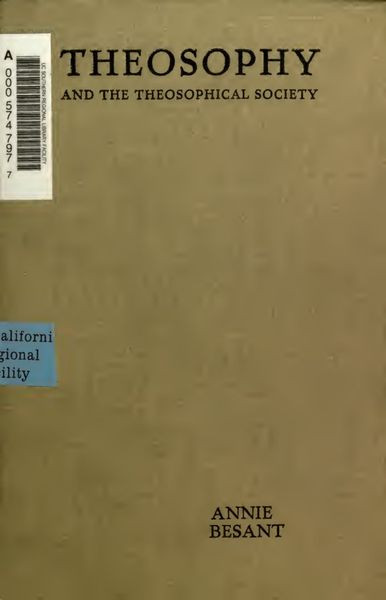 Cover of Theosophy and the Theosophical Society