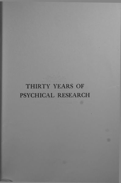 Cover of Thirty Years of Psychical Research