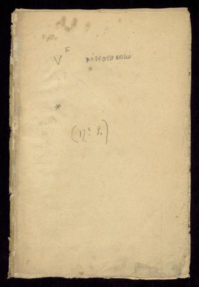 Cover of Traites et notes touchant les sciences occultes: La Vraye Nigromance du Grand Virgille (Bibliotheque Sainte-Genevieve MS 3164)