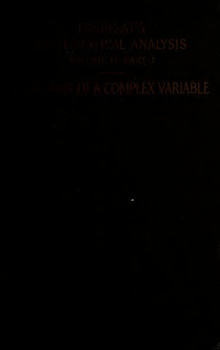 Cover of A Course in Mathematical Analysis, Vol. II, Part 1: Functions of a Complex Variable