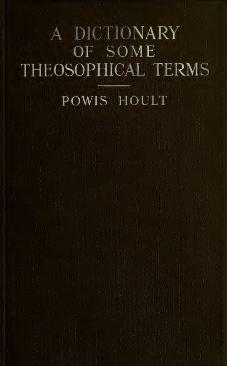 Cover of A Dictionary of Some Theosophical Terms