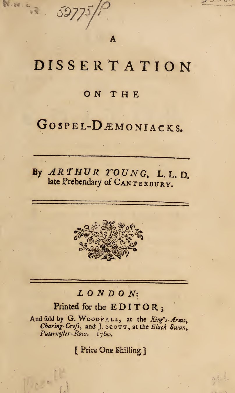 Cover of A Dissertation on the Gospel-Daemoniacks