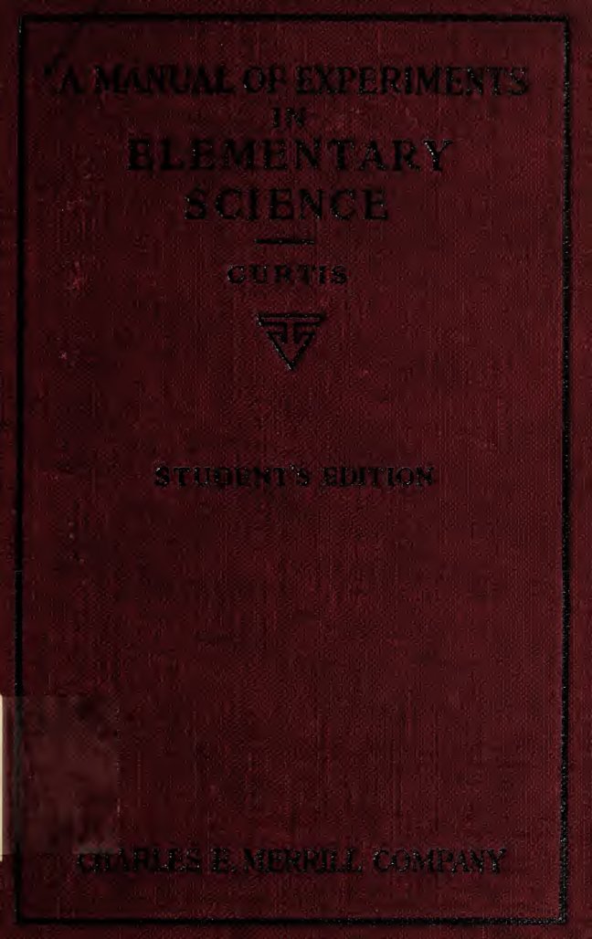 Cover of A Manual of Experiments in Elementary Science (Student's Edition)