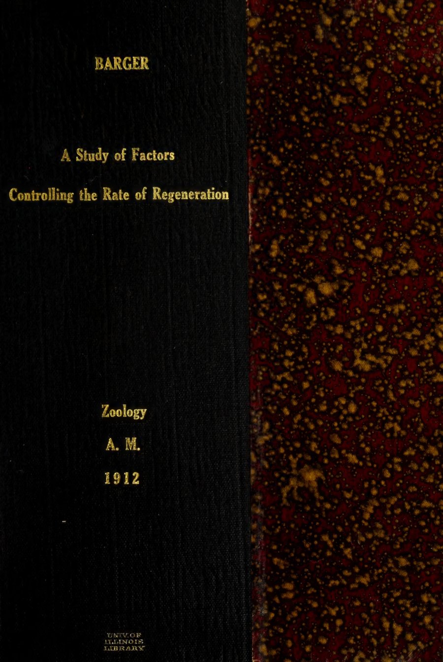 Cover of A Study of Factors Controlling the Rate of Regeneration