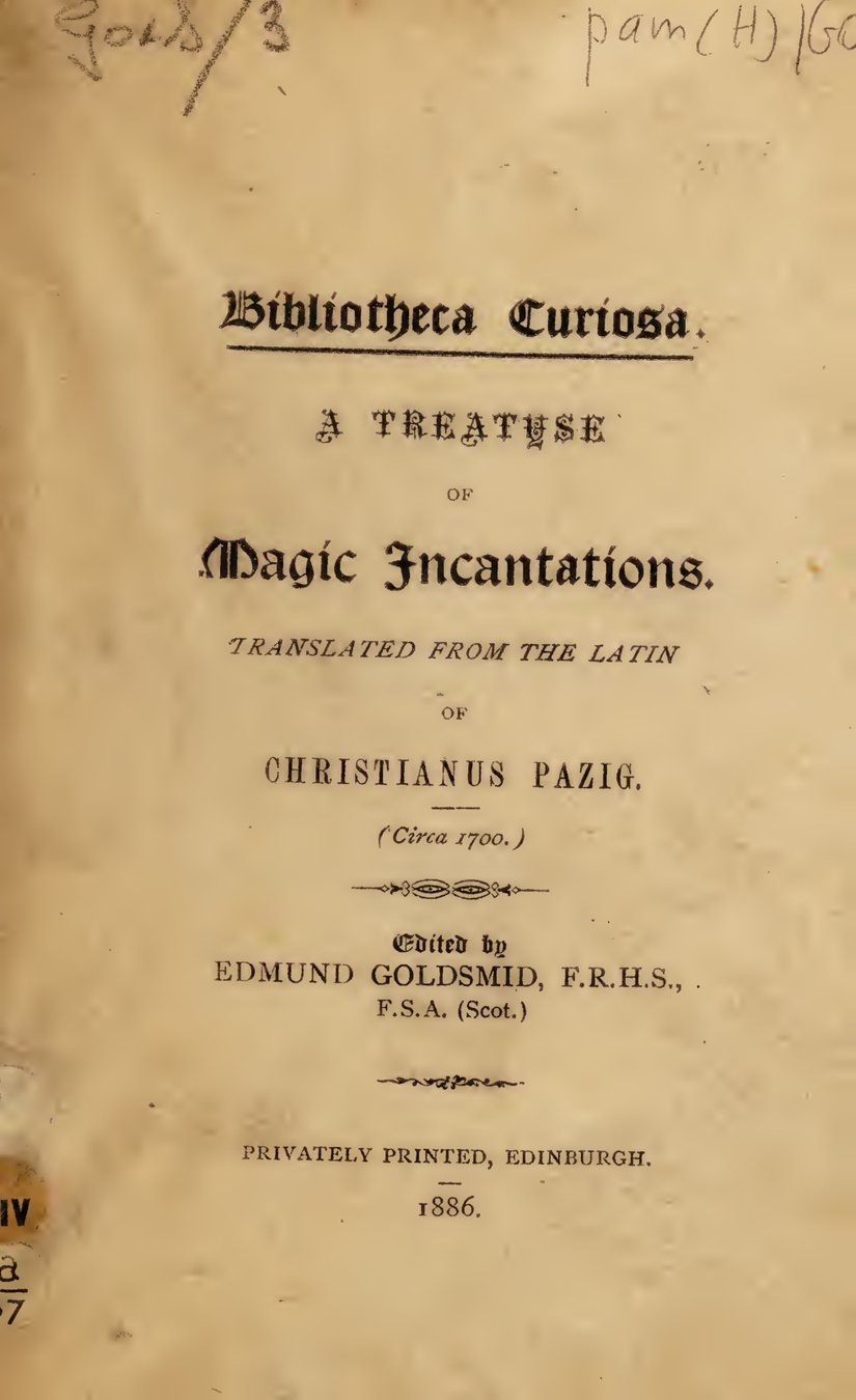 Cover of A Treatise of Magic Incantations