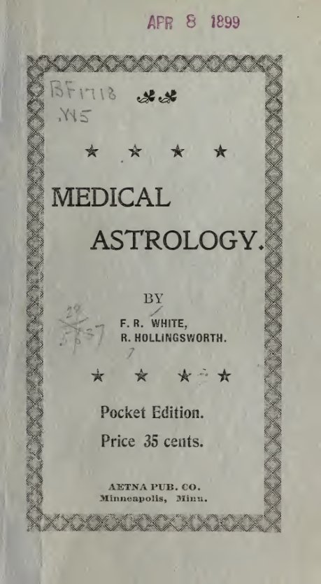 Cover of A Treatise on Medical Astrology