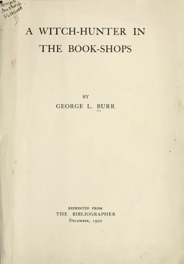 Cover of A Witch-Hunter in the Book-Shops