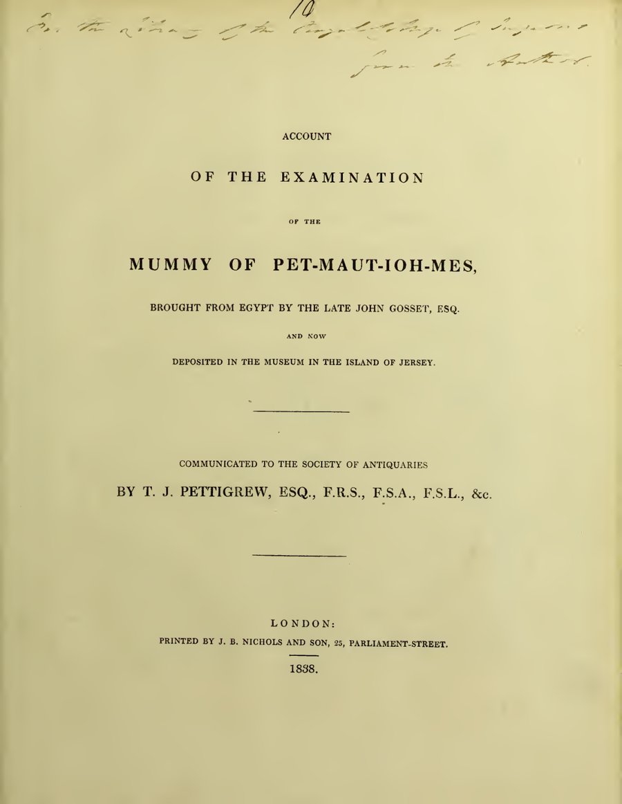 Cover of Account of the Examination of the Mummy of Pet-Maut-Ioh-Mes