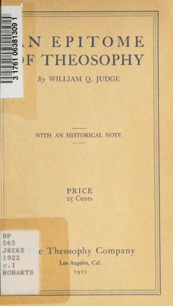 Cover of An Epitome of Theosophy