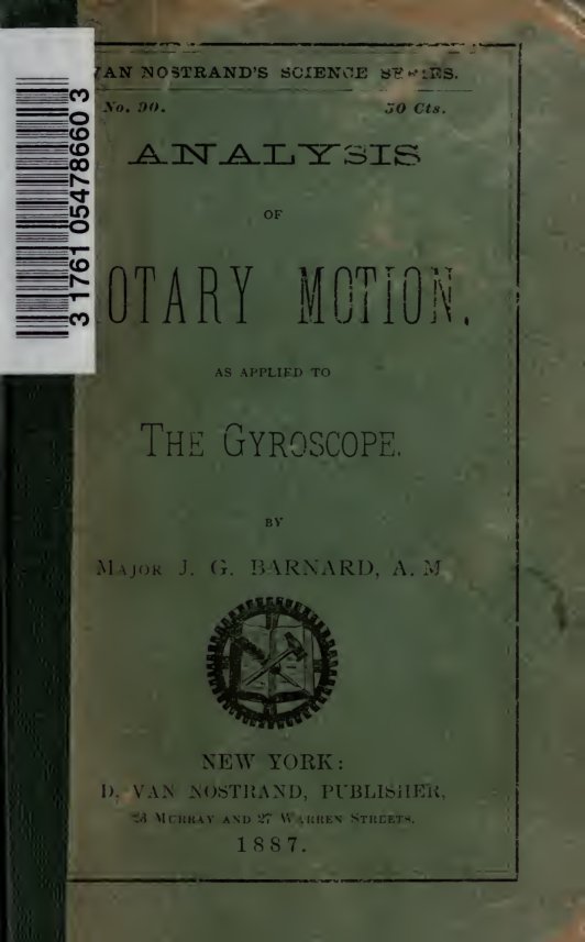 Cover of Analysis of Rotary Motion as Applied to the Gyroscope
