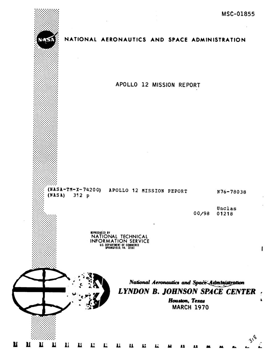 Cover of Apollo 12 Mission Report