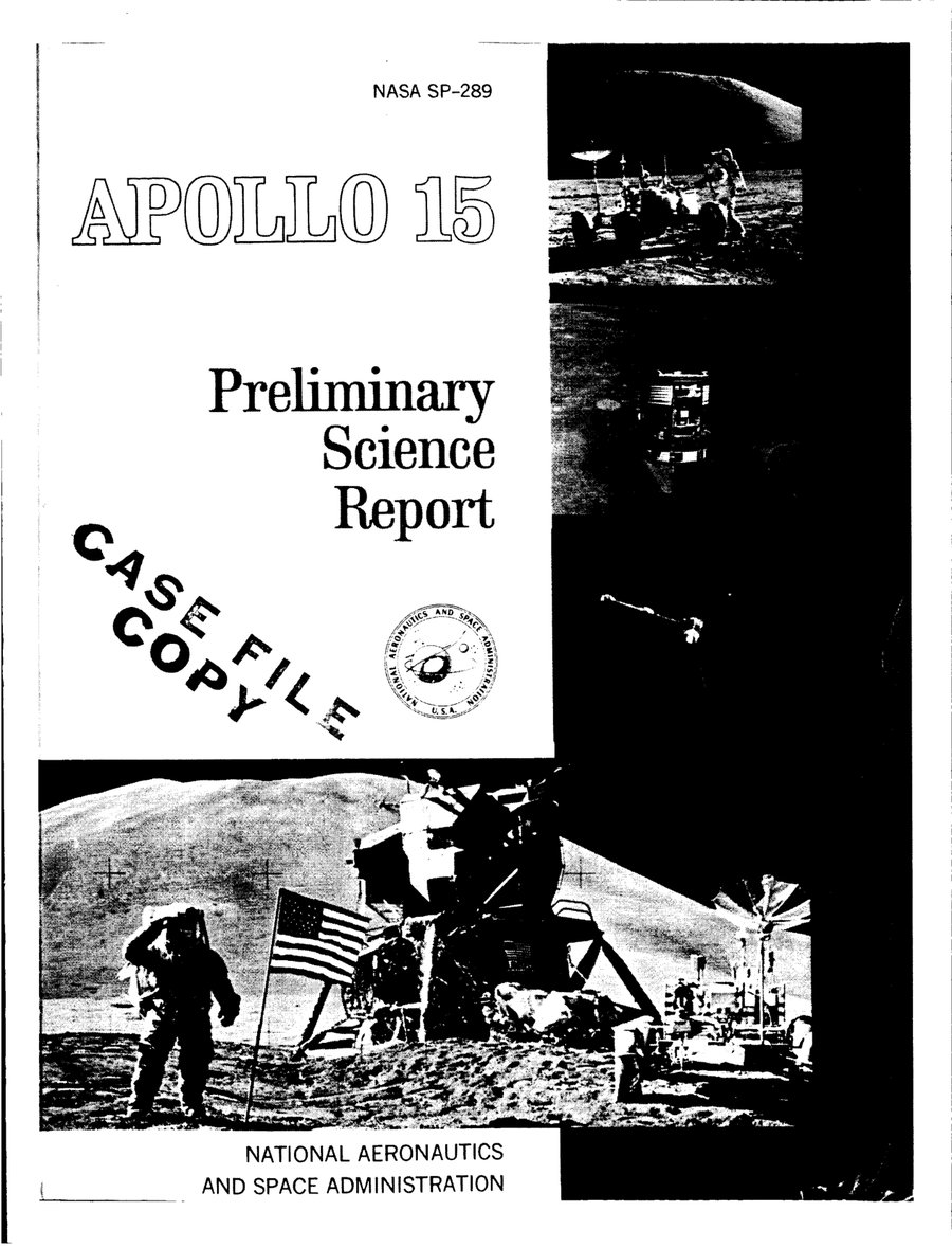 Cover of Apollo 15 Preliminary Science Report (NASA SP-289)