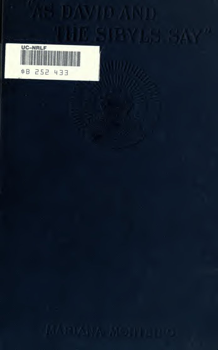 Cover of As David and the Sibyls Say: A Sketch of the Sibyls and the Sibylline Oracles