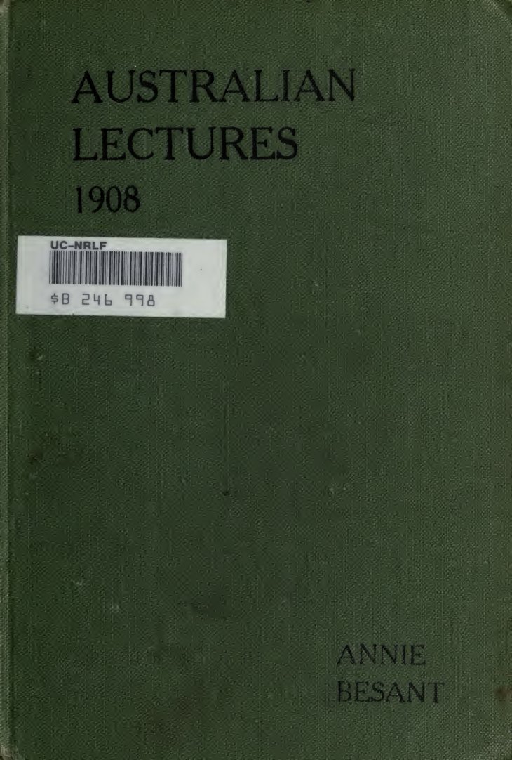 Cover of Australian Lectures, 1908