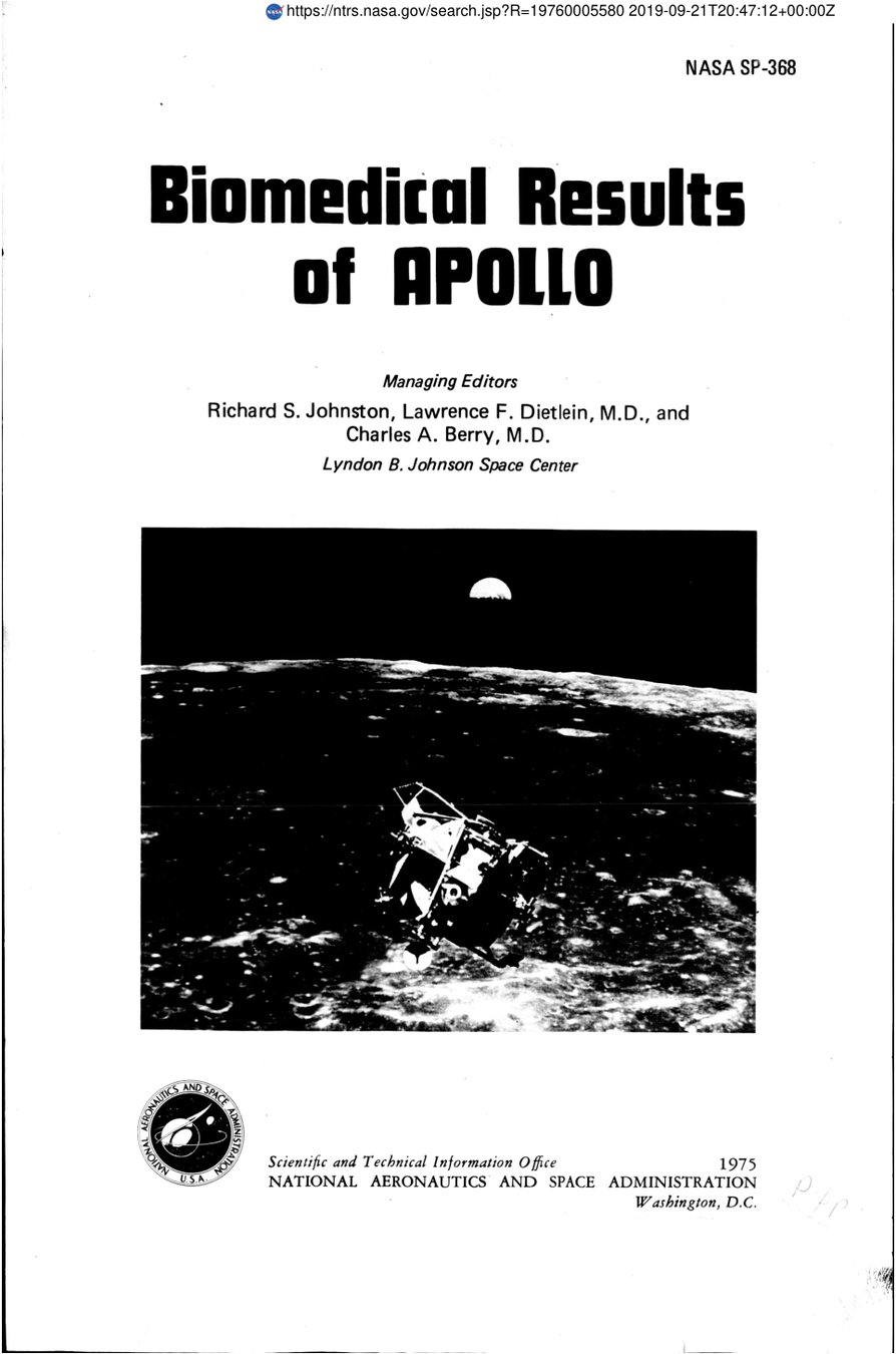 Cover of Biomedical Results of Apollo (NASA SP-368)