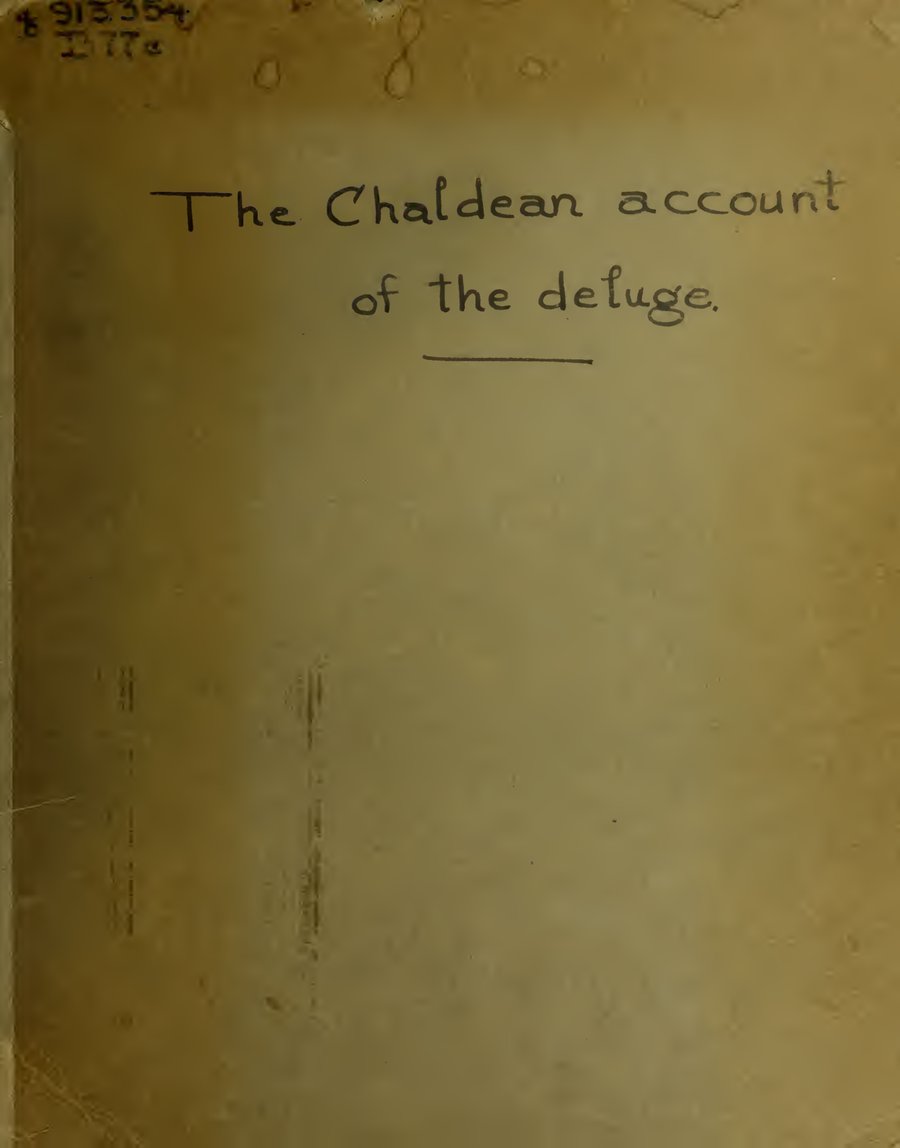 Cover of Chaldaean Account of the Deluge from Terra Cotta Tablets Found at Nineveh