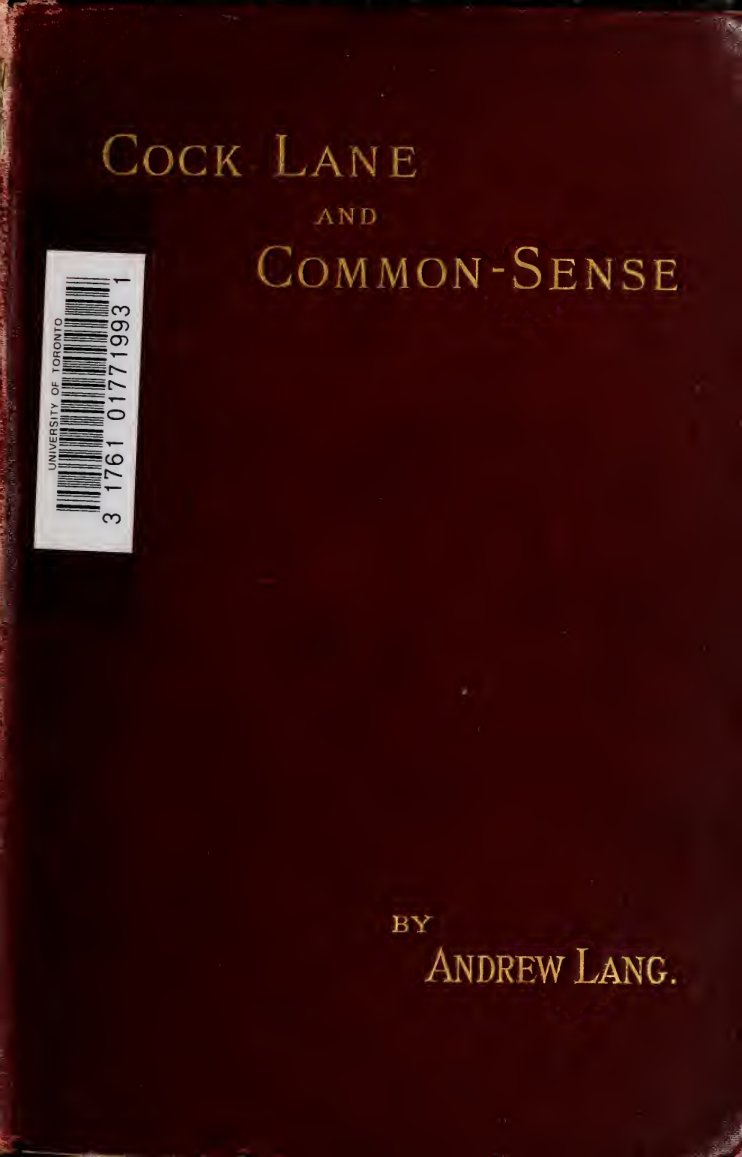 Cover of Cock Lane and Common-Sense