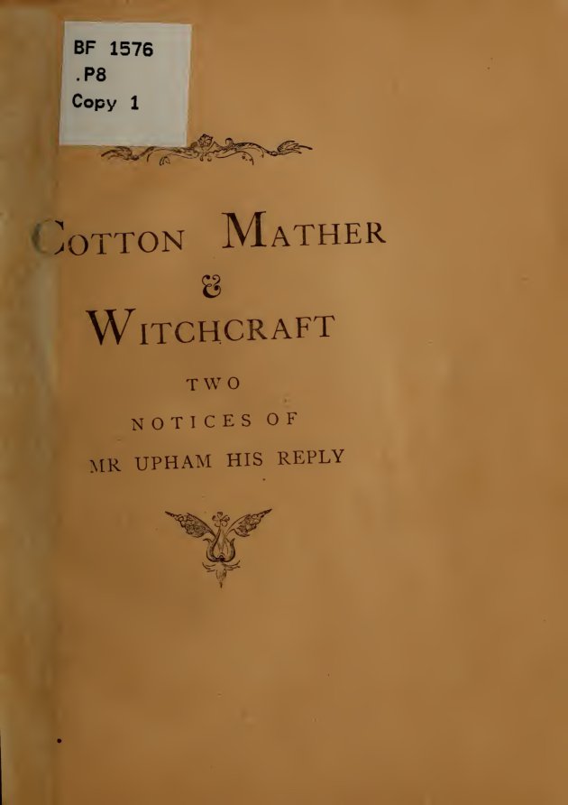 Cover of Cotton Mather and Witchcraft