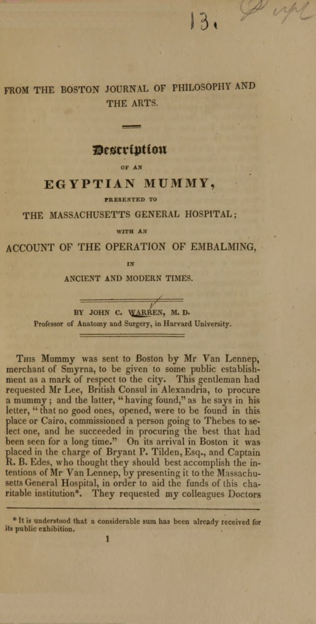 Cover of Description of an Egyptian Mummy, Presented to the Massachusetts General Hospital