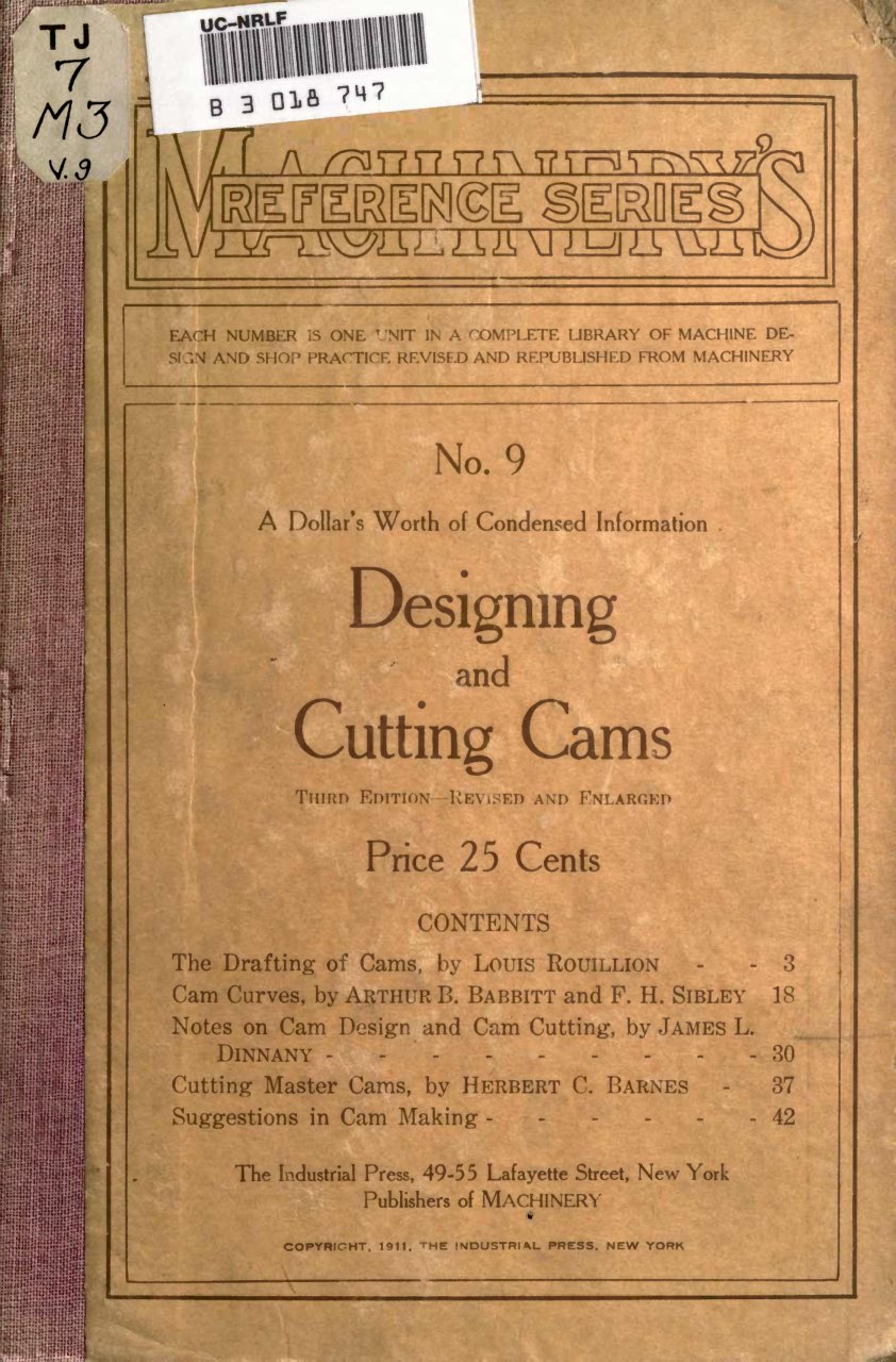 Cover of Designing and Cutting Cams