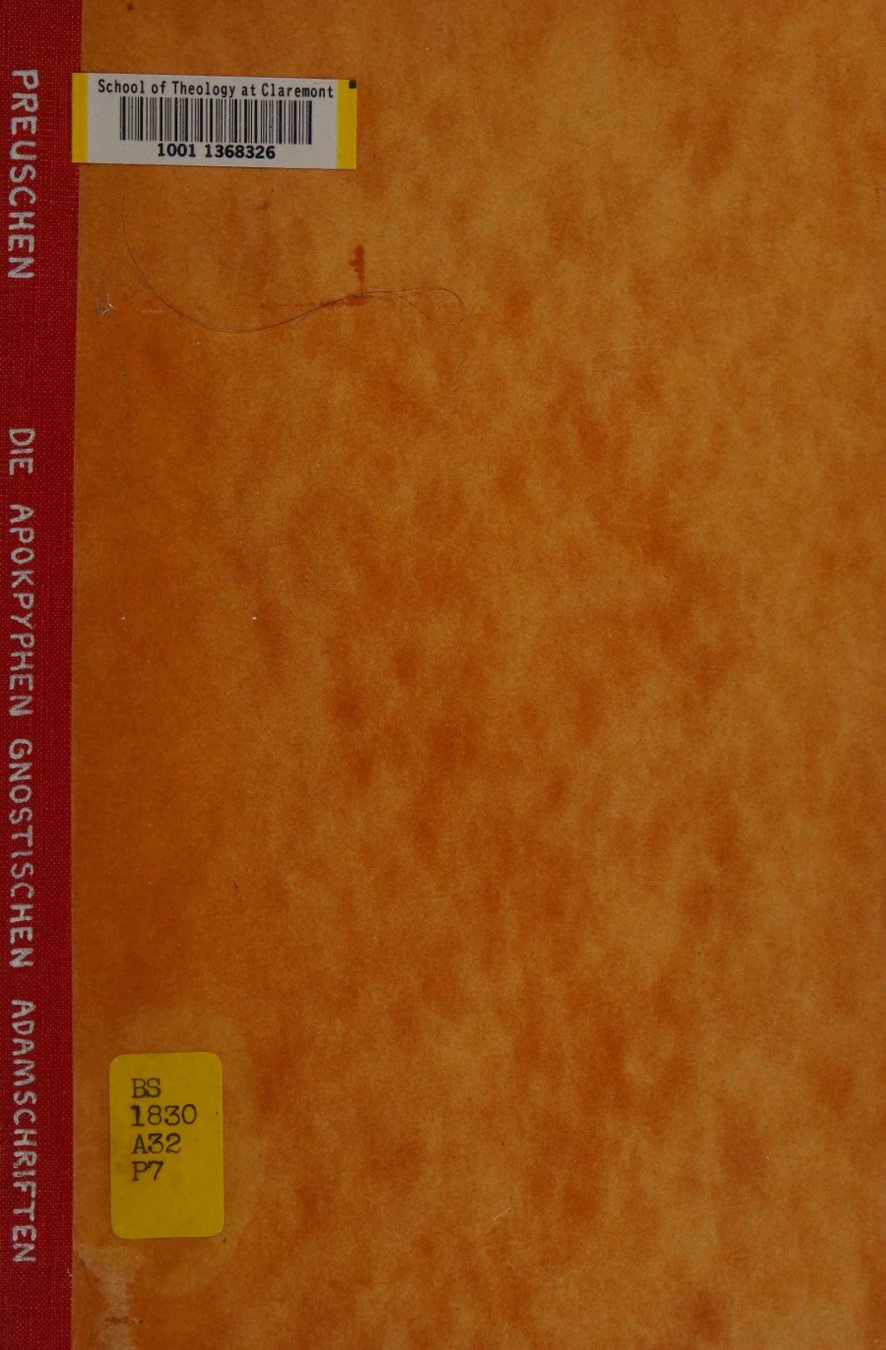 Cover of Die apokryphen gnostischen Adamschriften