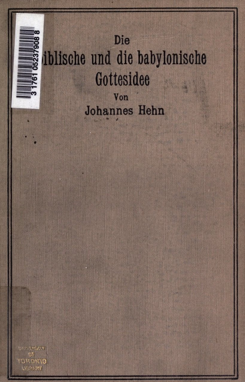 Cover of Die biblische und die babylonische Gottesidee