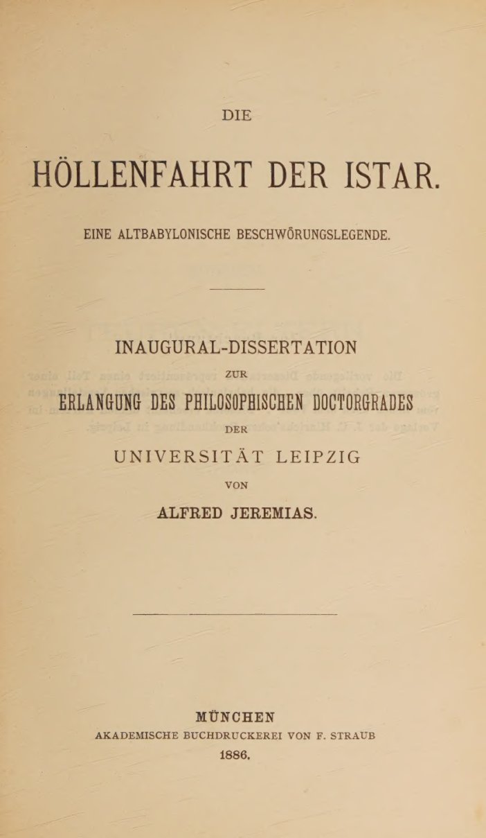 Cover of Die Hoellenfahrt der Istar: eine altbabylonische Beschwoerungslegende